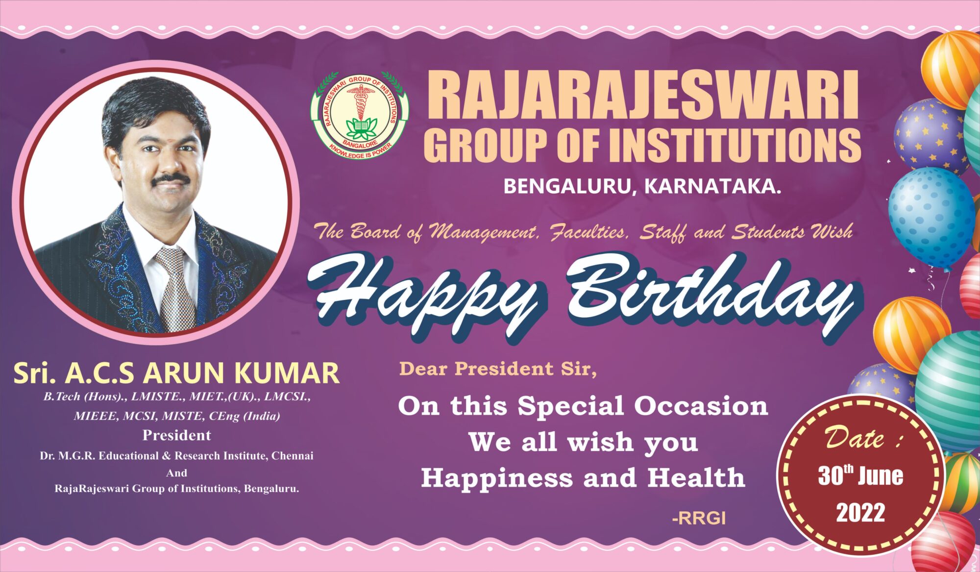 Vice Chairman Birthday – 2022