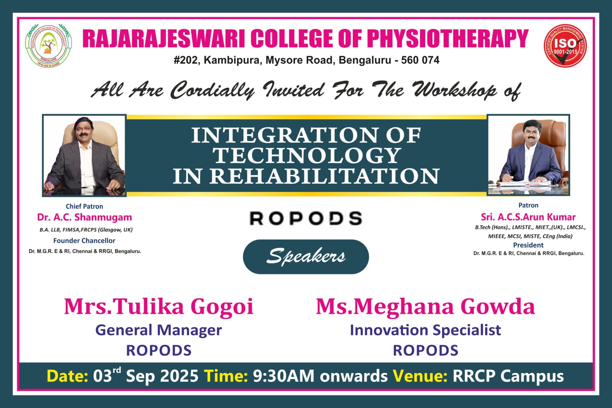 workshop on “Integration of Technology in Rehabilitation”